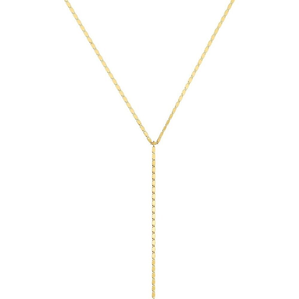 Women's Gold Dainty Long Y-Shaped Lobster Necklace Simple Gold Jewelry